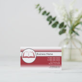 Rood wit custom open boek visitekaartjes (Staand voorkant)