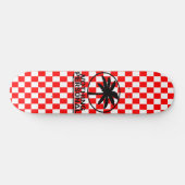 Rood-wit dambordpatroon skateboard (Horizontaal)