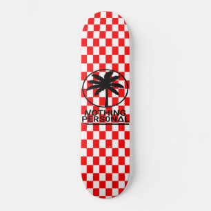 Rood-wit dambordpatroon skateboard