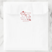 Rood wit dank u ronde sticker (Tas)
