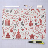 Rood wit decoratief vakantieweefsel papier (Craft)