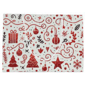 Rood Wit Decoratieve Vakantie Gift Bag Groot Cadeauzakje (Achterkant)