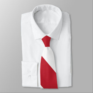 Rood wit diagonaal strepenpatroon stropdas