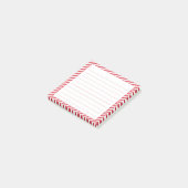 Rood & Wit Diagonale Streep Voering Sticky Notes (Schuin)
