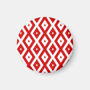 Rood-wit diamantpatroon magneet