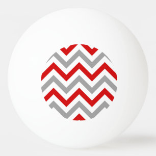 Rood, wit, Dk Grey Large Chevron ZigZag Pattern Pingpongballen