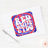 Rood wit doe ik | 4 juli Tie Dye Bachelorette Vierkante Sticker (Envelop)