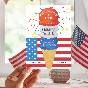 Rood Wit Door Patriottisch 4e Baby shower Kaart