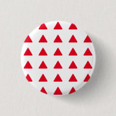 Rood wit driehoekspatroon modern kunstwerk ronde button 3,2 cm (Voorkant)