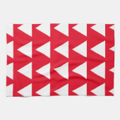 Rood wit driehoekspatroon modern kunstwerk theedoek (Horizontaal)