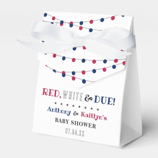 Rood, wit & due! 4 juli Baby shower Bedankdoosjes (Voorkant Zijde)