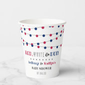 Rood, wit & due! 4 juli Baby shower Papieren Bekers (Voorkant)