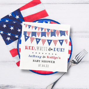 Rood, wit & due! 4 juli Baby shower Servet