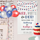 Rood, wit & due! 4 juli Baby shower Spandoek