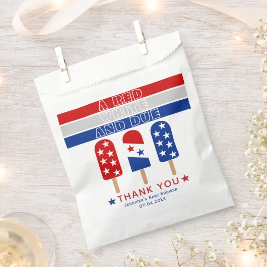 Rood Wit Due 4th van juli fpopsicles baby shower Bedankzakje (Geknipt)