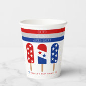 Rood Wit Due Vierde van juli ijsje baby shower Papieren Bekers (Achterkant)