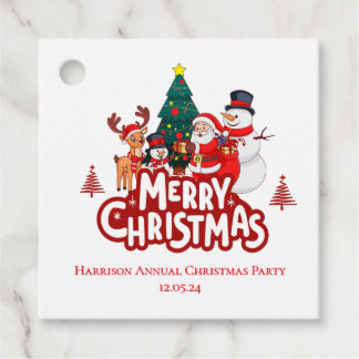 Rood & Wit Eenvoudig Prettig Kerstfeest Bedankjes Labels