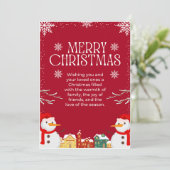 Rood & Wit Eenvoudig Vrolijk Kerstmisontwerp Feestdagenkaart (Staand voorkant)