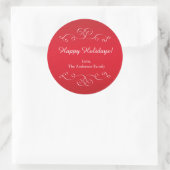 Rood Wit Elegant Christmas Holiday Sticker Label (Tas)