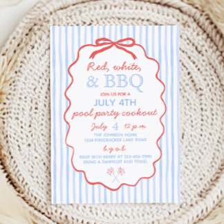 Rood wit en BBQ 4 juli feest Kaart
