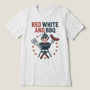 Rood, wit en BBQ Tri-Blend Shirt