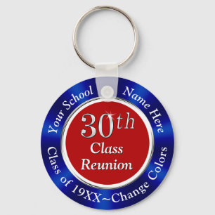 Rood, wit en blauw 30e klasse reünie sleutelhanger