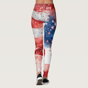 Rood Wit en Blauw 4 juli Leggings