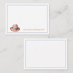 Rood Wit en Blauw 4th van Juli Sunhat Notitiekaartje