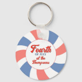 Rood Wit en Blauw Aangepaste Vierde juli Sleutelhanger (Voorkant)