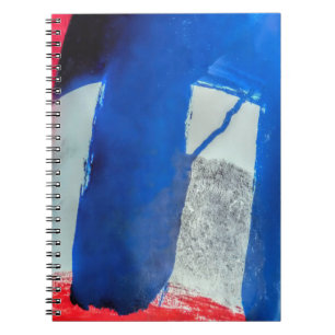 Rood, wit en blauw abstract - notitieboek