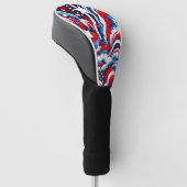 Rood, Wit en Blauw Abstract US Flag Patriottisch Golfheadcover (Schuin)