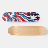 Rood, Wit en Blauw Abstract US Flag Patriottisch Skateboard (Horizontaal)