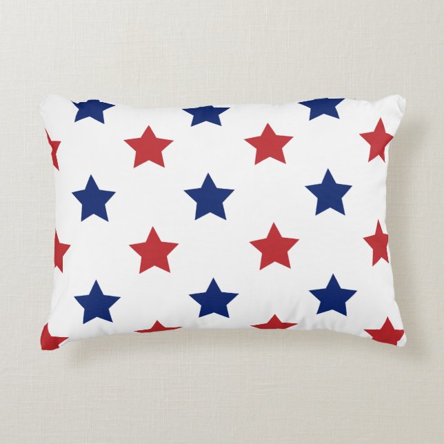 Rood, wit en blauw accent kussen (Voorkant)