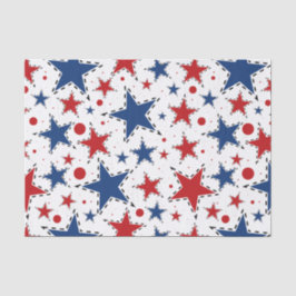 Rood, wit en blauw afdrukpatroon tissuepapier