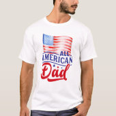 Rood wit en Blauw All American Pap Vlag T-shirt (Voorkant)