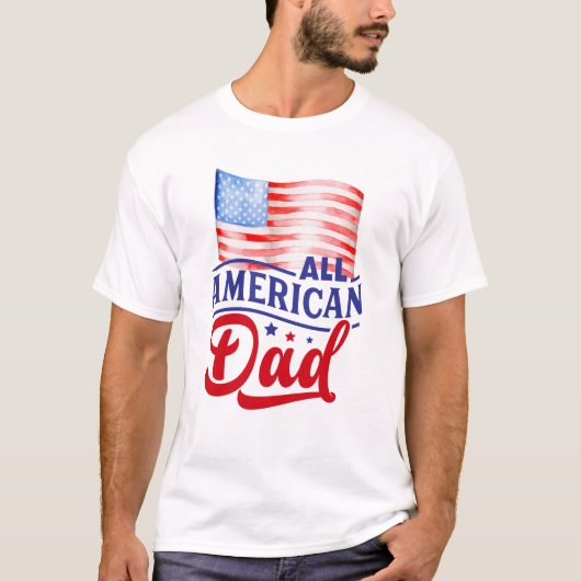 Rood wit en Blauw All American Pap Vlag T-shirt (Voorkant)