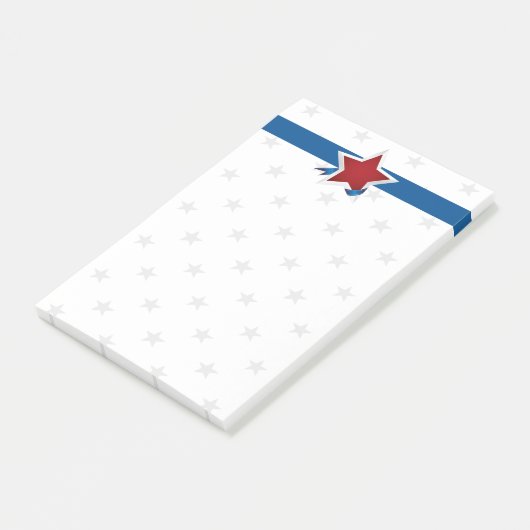 Rood wit en blauw americana patroon post-it® notes (Schuin)