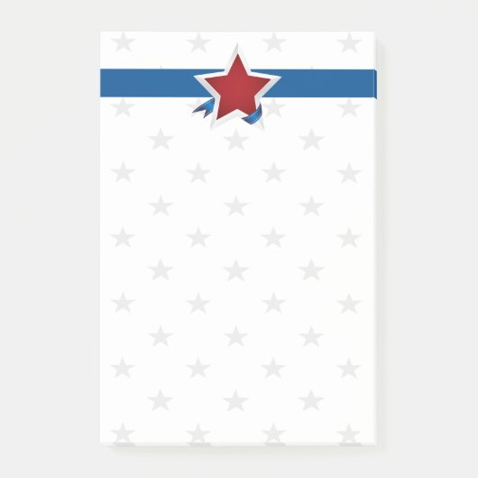 Rood wit en blauw americana patroon post-it® notes (Voorkant)