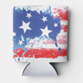 Rood Wit en Blauw Amerikaans Vlag Splatter Blikjeskoeler (Voorkant)