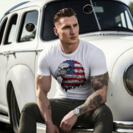 Rood, wit en blauw Amerikaanse adelaar 4 juli T-shirt