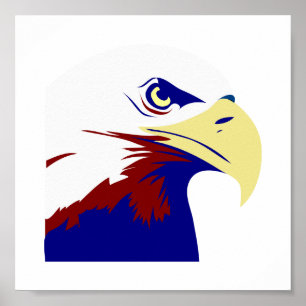 Rood, wit en blauw-Amerikaanse adelaar Poster