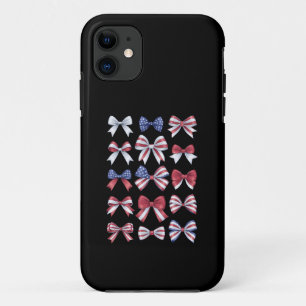 Rood wit en blauw Amerikaanse Coquette Bows 4 juli iPhone 11 Hoesje