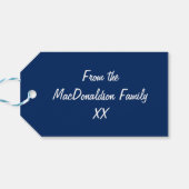 Rood wit en blauw Amerikaanse kerstvakantie Cadeaulabel (Achterkant Horizontaal)