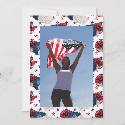 Rood Wit en Blauw Amerikaanse Levensviering Kaart (Achterkant)