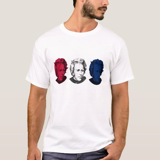 Rood, wit en blauw — Andrew Jackson T-shirt (Voorkant)