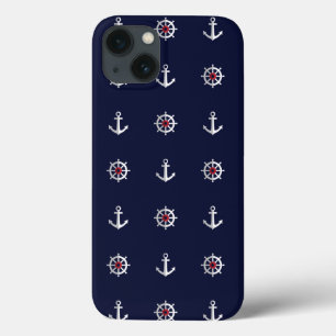 Rood Wit En Blauw Anker Patroon iPhone 13 Hoesje