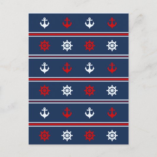 Rood wit en blauw autisch patroon briefkaart (Voorkant)