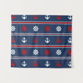 Rood wit en blauw autisch patroon wandkleed (Voorkant (horizontaal))