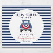 Rood wit en blauw Baby shower gunst Sparkling Wijnetiket (Enkel label)