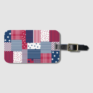 Rood, wit en blauw bagagelabel